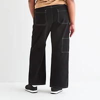 Arizona Womens Juniors Plus Highest Rise Straight Leg Jean