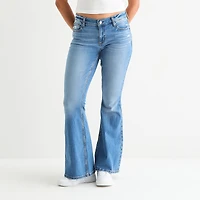 Arizona Womens Juniors Low Rise Flare Leg Jean