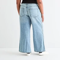 Arizona Airy Drape Womens Juniors Plus Low Rise Baggy Fit Jean
