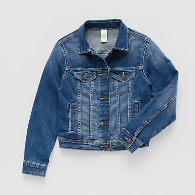Thereabouts Little & Big Kid Girls Denim Lightweight Trucker Jacket