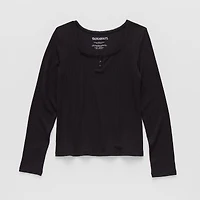 Thereabouts Little & Big Kid Girls Square Neck Long Sleeve T-Shirt