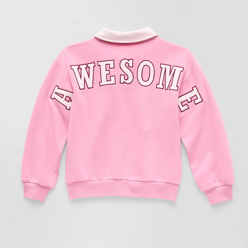 Thereabouts Little & Big Kid Girls Long Sleeve Fleece Casual Quarter-Zip Pullover