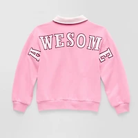 Thereabouts Little & Big Kid Girls Long Sleeve Fleece Casual Quarter-Zip Pullover