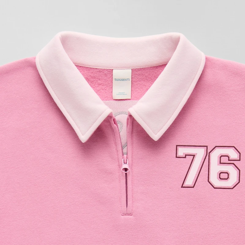 Thereabouts Little & Big Kid Girls Long Sleeve Fleece Casual Quarter-Zip Pullover