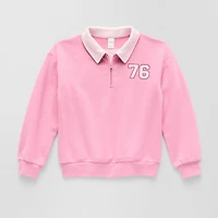 Thereabouts Little & Big Kid Girls Long Sleeve Fleece Casual Quarter-Zip Pullover