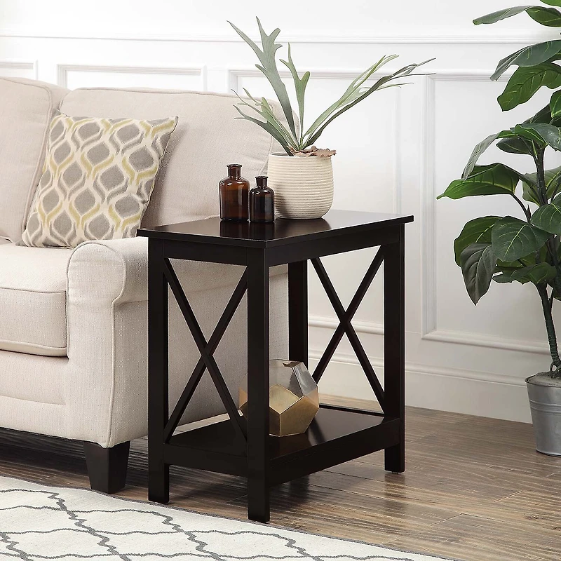 Convenience Concepts Oxford Living Room Collection Storage Chairside Table