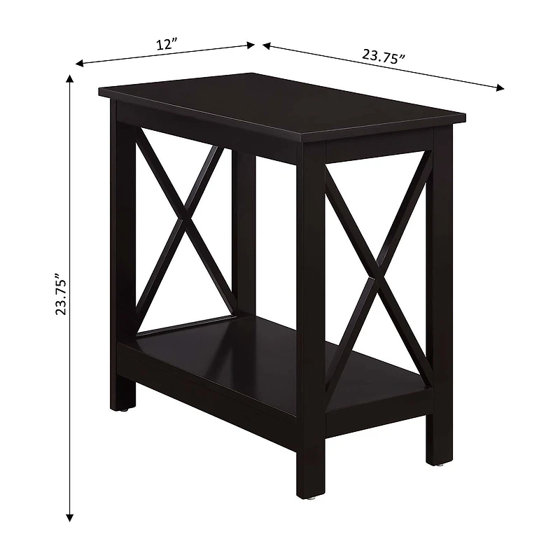 Convenience Concepts Oxford Living Room Collection Storage Chairside Table
