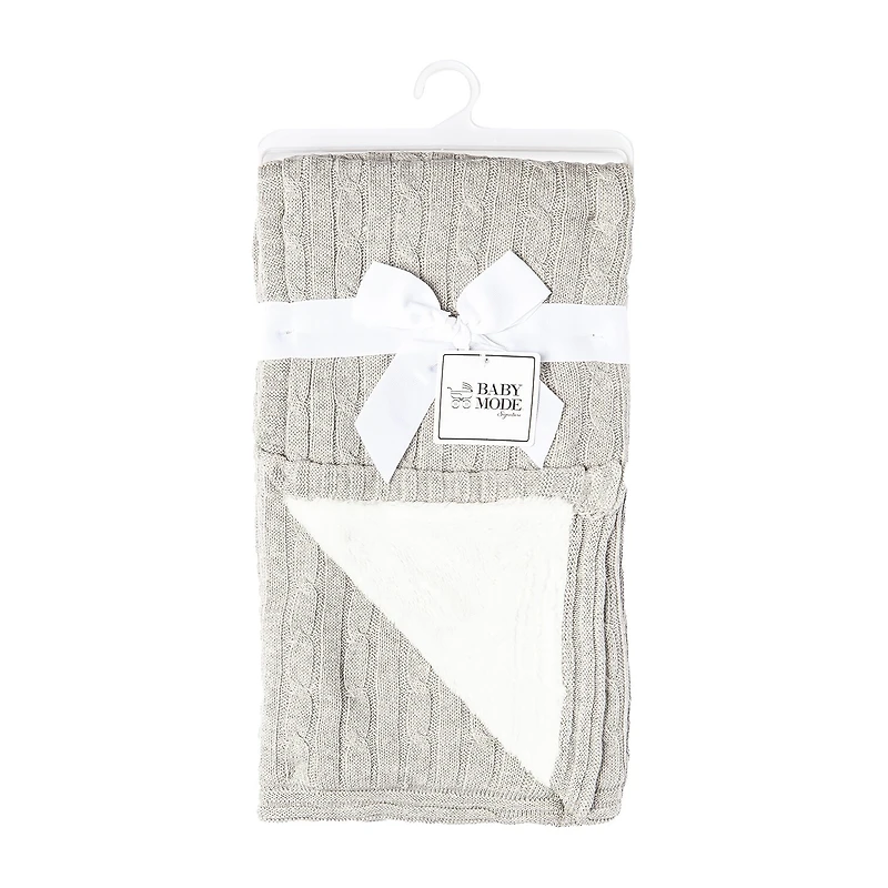 3 Stories Trading Company Cable Knit Sherpa Baby Blanket