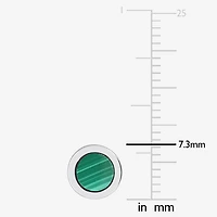 Genuine Green Malachite Sterling Silver 7.3mm Stud Earrings