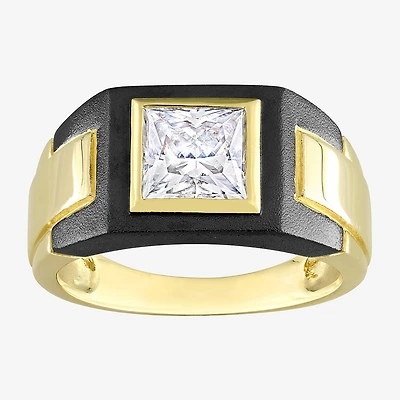 Mens 2 CT. T.W. Lab Created White Moissanite 18K Gold Over Silver Fashion Ring