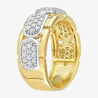 Mens White Moissanite 18K Two Tone Gold Over Silver Fashion Ring