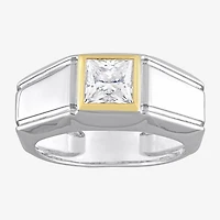Mens 1 1/5 CT. T.W. Lab Created White Moissanite 18K Two Tone Gold Over Silver Fashion Ring
