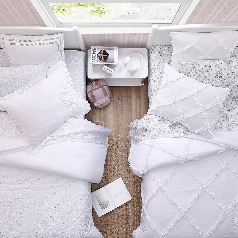 Laura Ashley Eyelet Ruffle Midweight Comforter Set
