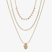 a.n.a Gold Tone Womens White 16 Inch Strand Necklace