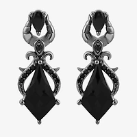 Enchanted Disney Fine Jewelry Villains Womens 1/6 CT. T.W. Natural Black Diamond Sterling Silver Maleficent Sleeping Beauty Drop Earrings