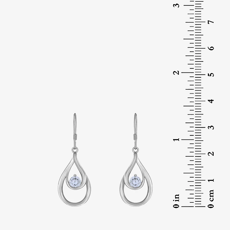 Sterling Silver Cubic Zirconia Teardrop Earrings