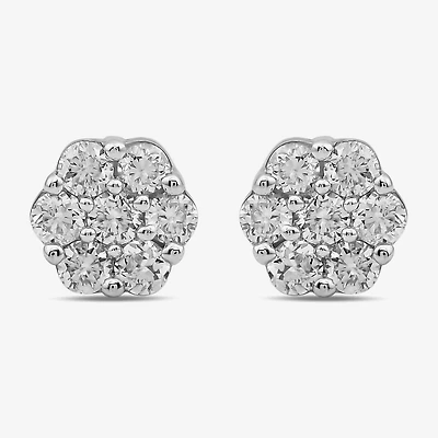 Diamond Blossom 1/10 CT. T.W. Lab Grown White 10K Gold 3.7mm Flower Stud Earrings