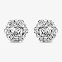 Diamond Blossom 1/10 CT. T.W. Lab Grown White 10K Gold 3.7mm Flower Stud Earrings
