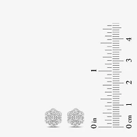 Diamond Blossom 1 CT. T.W. Lab Grown White 10K or Yellow Gold 8.2mm Flower Stud Earrings