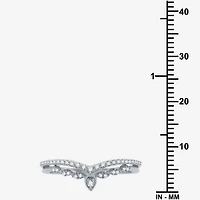 I Said Yes (H-I / I1) 1/5 CT. T.W. Lab Grown White Diamond Sterling Silver or 14K Gold Over Chevron Wedding Band