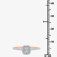 I Said Yes (H-I / I1) Womens 1/2 CT. T.W. Lab Grown White Diamond Sterling Silver or 14K Gold Over Side Stone Halo Engagement Ring