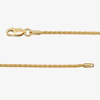 Made in Italy Womens 24K Gold Over Silver 18 Inch Wheat Chain Necklace