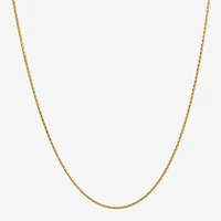 Made in Italy Womens 24K Gold Over Silver 18 Inch Wheat Chain Necklace