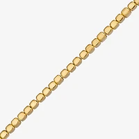 Made in Italy Womens 24K Gold Over Silver 7.5 Inch Semisolid Link Chain Bracelet
