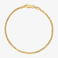 Made in Italy Womens 24K Gold Over Silver 7.5 Inch Semisolid Link Chain Bracelet