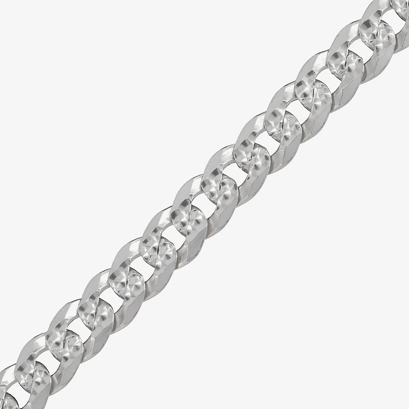 Made in Italy Mens Sterling Silver 8 1/2 Inch Solid Curb Chain Bracelet