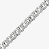 Made in Italy Mens Sterling Silver 8 1/2 Inch Solid Curb Chain Bracelet