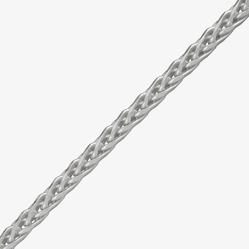 Made in Italy Mens Sterling Silver 8 1/2 Inch Solid Wheat Chain Bracelet