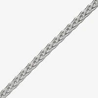 Made in Italy Mens Sterling Silver 8 1/2 Inch Solid Wheat Chain Bracelet