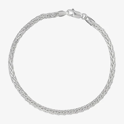 Made in Italy Mens Sterling Silver 8 1/2 Inch Solid Wheat Chain Bracelet