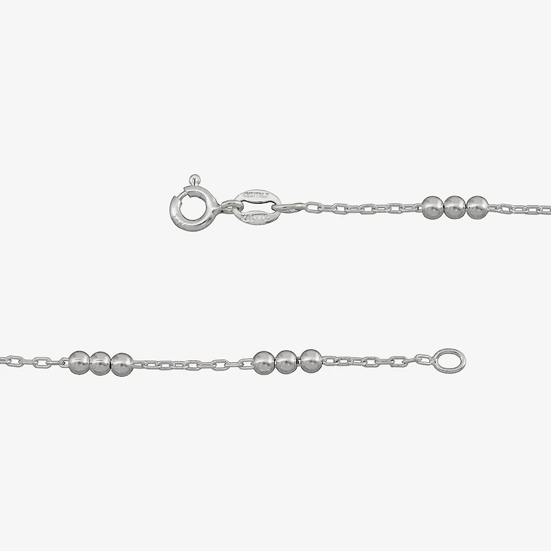 Made in Italy Womens Sterling Silver 9 Inch Solid Cable Ankle Bracelet