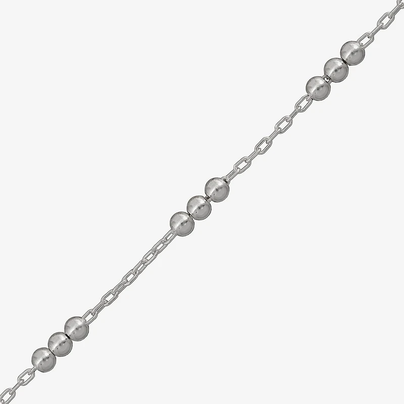 Made in Italy Womens Sterling Silver 9 Inch Solid Cable Ankle Bracelet