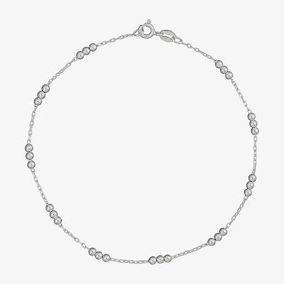 Made in Italy Womens Sterling Silver 9 Inch Solid Cable Ankle Bracelet