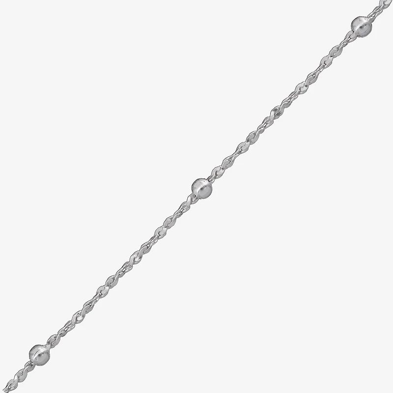 Made in Italy Womens Sterling Silver 9 Inch Solid Perfectina Ankle Bracelet