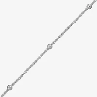 Made in Italy Womens Sterling Silver 9 Inch Solid Perfectina Ankle Bracelet