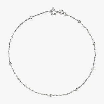 Made in Italy Womens Sterling Silver 9 Inch Solid Perfectina Ankle Bracelet