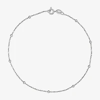 Made in Italy Womens Sterling Silver 9 Inch Solid Perfectina Ankle Bracelet