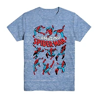 Disney Collection Little & Big Kid Boys Crew Neck Short Sleeve Regular Fit Marvel Spiderman Graphic T-Shirt