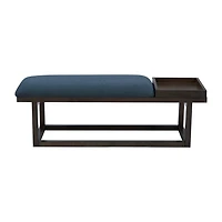 Linon Lenora Upholstered Tray-Top Bench