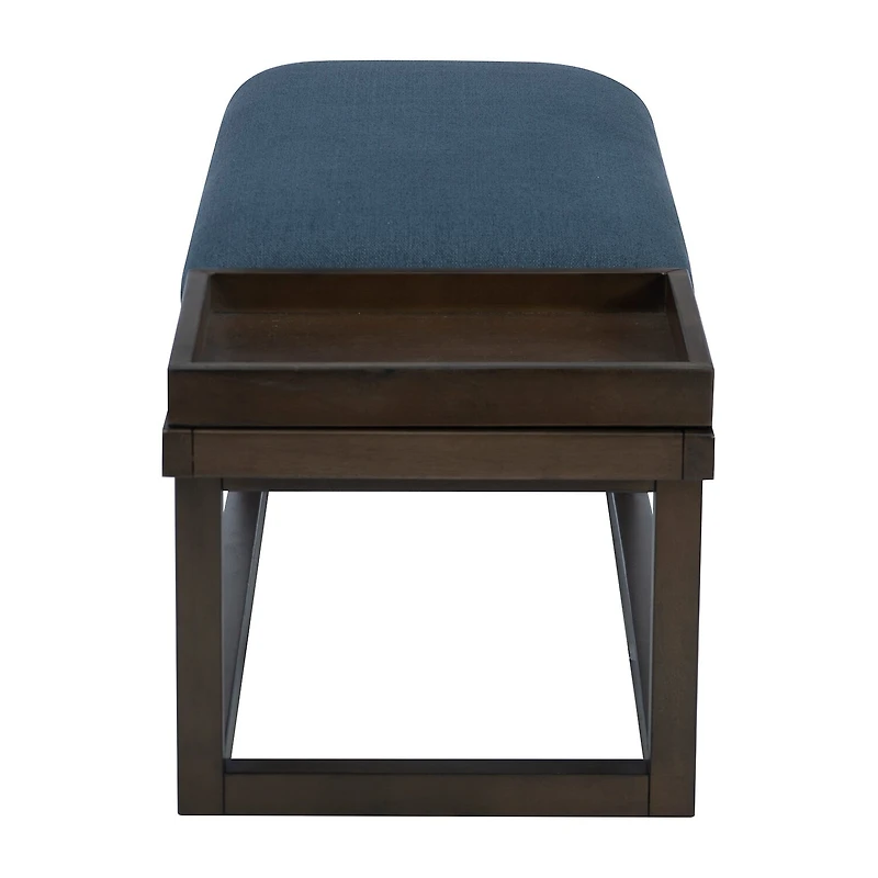 Linon Lenora Upholstered Tray-Top Bench
