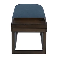 Linon Lenora Upholstered Tray-Top Bench