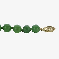 14K Gold Jade Graduated Bead Necklace