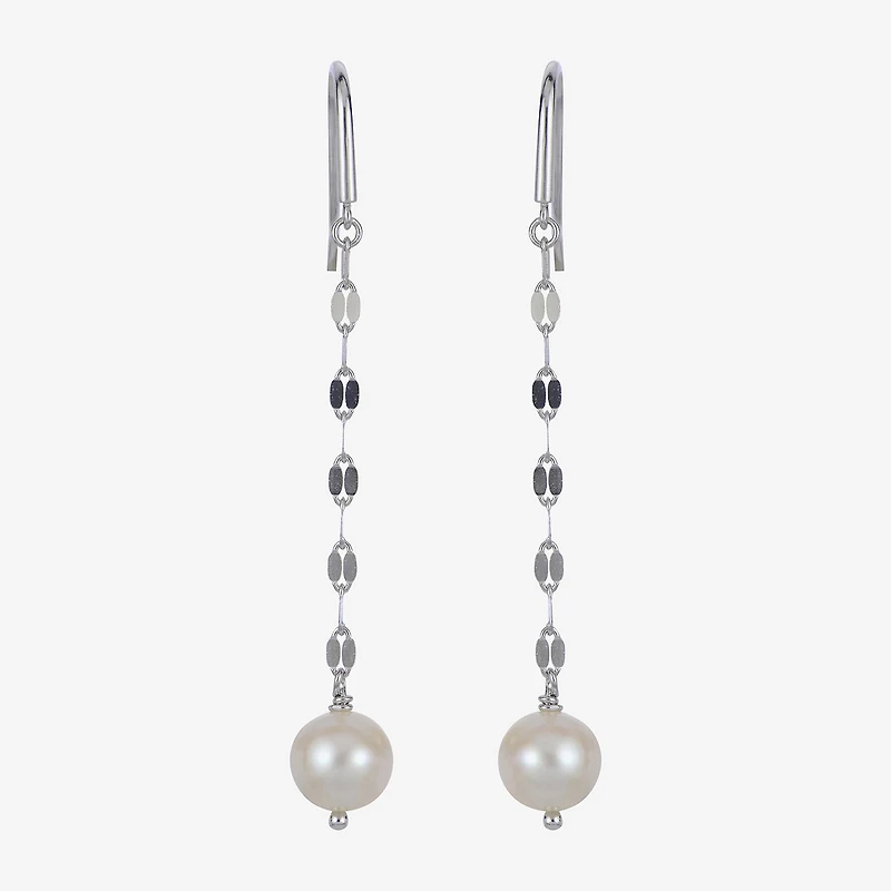 7-8Mm Cultured Freshwater Pearl Sterling Silver Earrings