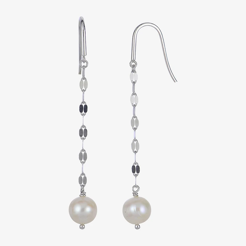 7-8Mm Cultured Freshwater Pearl Sterling Silver Earrings