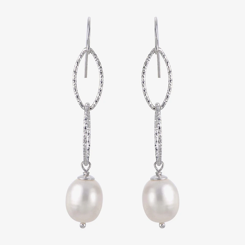 8.5-9Mm Cultured Freshwater Pearl Sterling Silver Earrings