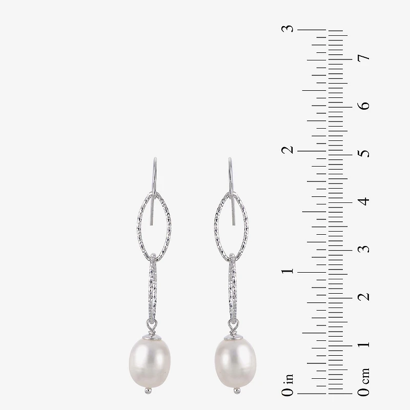 8.5-9Mm Cultured Freshwater Pearl Sterling Silver Earrings